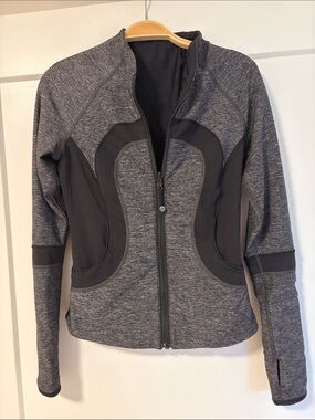 lululemon athletica Gray and Black Performance Zip Jacket
